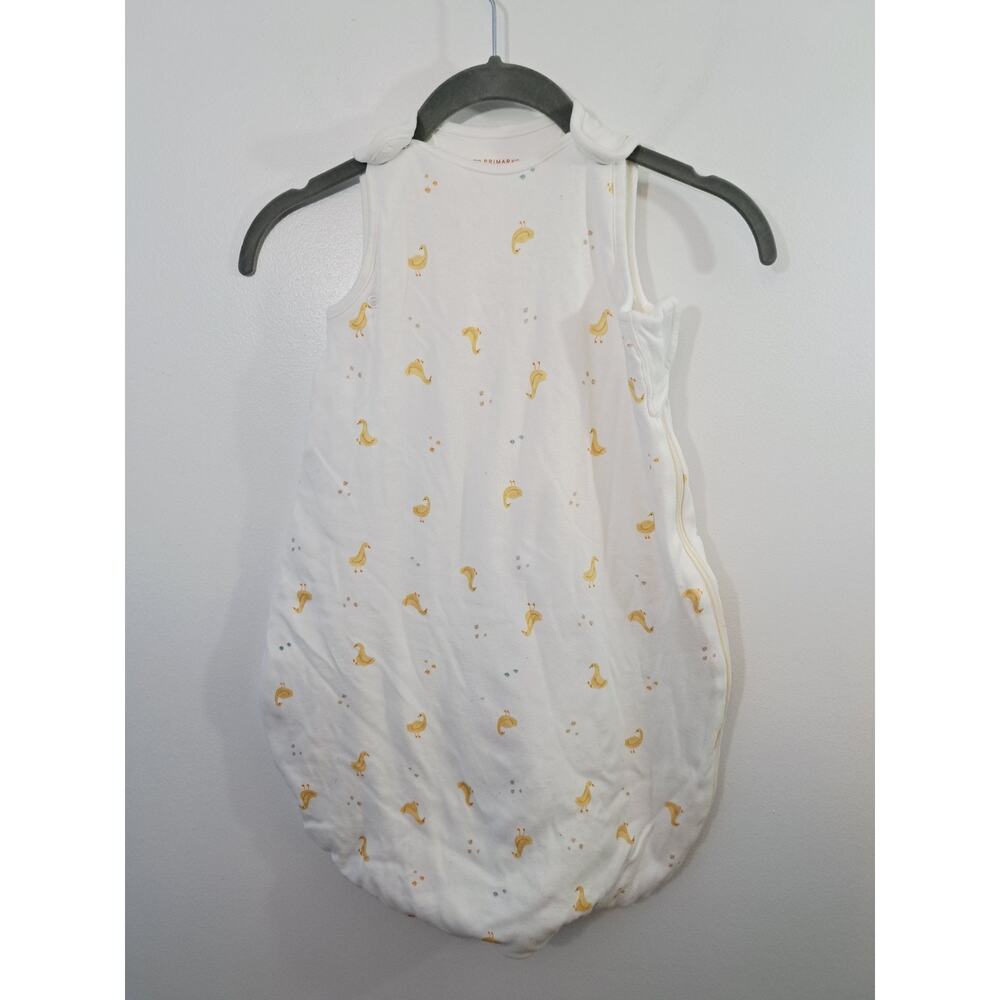 Primark Cares Infant Sleep Sack Thick Side Zip White Duck Print 0-6 Mos